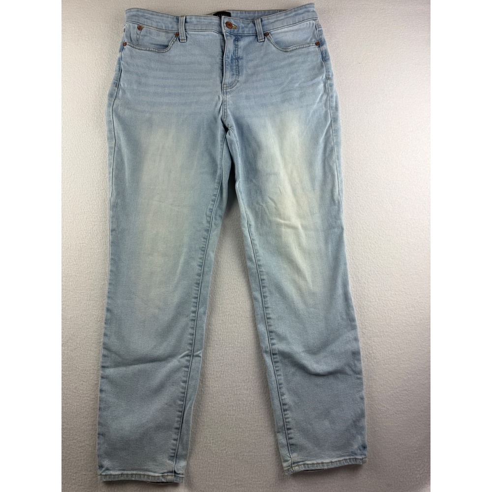 Talbots Womens Slim Ankle Jean Light Wash Blue Stretch Denim Size 12 VN5214